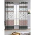 thumbnail image 2 of Grey Stripes Abstract Sheer Curtains 63 Inch Length 2 Panels Set for Living Room/Bedroom, Geometric Spring Flowers Country Kitchen Curtains Grommet Semi-Sheer Curtains Window Treatments 42"x63"x2, 2 of 7