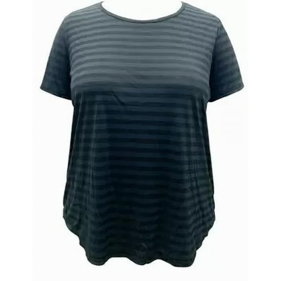 Ideology Women's Stripe Open Back T-Shirt Plus Knit Top
