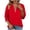 Red, variant on Feancey Womens 3/4 Length Sleeve Tops Casual Business Summer Tees Quarter Zip Up Collarless T-Shirt Dressy Trendy Going Out Blouse Red XL