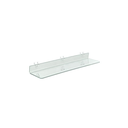 UPC: 0794504871838 | Azar 24  x 4  Acrylic Shelf For Pegboard/Slatwall Clear 4/Pk 556010