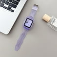 thumbnail image 4 of TPU Crystal Clear One-Piece Band Case Compatible with Apple Watch Bands 44mm, for Men Women Boys Girls Jelly Sport Case Band for iWatch Series 6/5/4/SE 44mm Shockproof Protective, Purple, 4 of 4