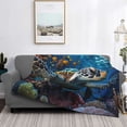 thumbnail image 2 of Fotbe Ocean Coral Turtle Manta de Franela con Estampado, Manta Ultrasuave para Cama, Sofá, Auto, Hipoalergénica y Antibolitas-40"x30", 2 of 6