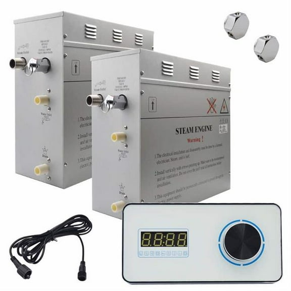 Steam Planet GH6LW Superior Encore 6 kW Self-Draining Steam Bath Generator Kit & Horizontal Digital Keypad, White