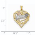 thumbnail image 3 of 10k Two-tone & White Rhodium-plated Love Heart Charm 10YC351 (mm x mm), 3 of 3