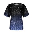 thumbnail image 5 of TSADFHJI Hauts à Col Roulé pour Femmes Hiver Mode Décontractée Femmes Dégradé Paillettes Imprimé Col Rond T-Shirt Ample L Bleu, 5 of 5