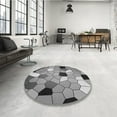 thumbnail image 3 of Ahgly Company Indoor Round Patterned Gray Cloud Gray Area Rugs, 6' Round, 3 of 6