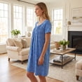 thumbnail image 2 of Dakimoe Nightgowns for Women-Night Dress with Lace Trim Pleated Sleepshirt Casual Print Sleepshirt, 2 of 8