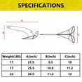 thumbnail image 4 of AKDSteel Delta Style Boat Anchor, 316 Stainless Steel High Holding Power Anchor, Self-Righting, Heavy Duty Wing Style Triangular Design For Pontoon, Dinghies, And Fishing Boats, 4 of 7