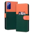 thumbnail image 6 of Cute Cartoon Wallet Phone Case for Samsung Galaxy Note 20 with Card Holder Soft PU Leather Kickstand Cover for Men and Women Magnetic Shockproof Protective with Lanyard, Darkgreen, 6 of 9