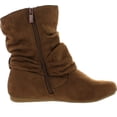 thumbnail image 2 of Forever SELENA-58 Women's Fashion Mid Calf Flat Heel Side Zipper Slouch Boots, 2 of 4