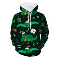 thumbnail image 2 of Bysome Toddler Boys Hoodies Sweatshirts Size 3-4 Years Little Girls Unisex 3D Christmas Dinosaur Printed Pullover For Girls With Pocket Long Sleeve Crew Neck Cute Print Boys Tops Army Green, 2 of 3
