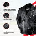 thumbnail image 3 of Veste de Moto en Cuir pour Hommes (Brando), 3 of 4