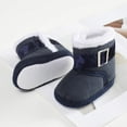 thumbnail image 5 of Xmarks Newborn Baby Warm Winter Snow Boots Toddler Soft Sole Anti-Slip Infant Prewalker Unisex Nursling Crib Shoes Dark Blue 0-18 Months, 5 of 7