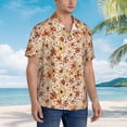 thumbnail image 2 of Lsque Wildflowers Vintage pattern Hawaiian Shirt for Men, Unisex Summer Beach Casual Short Sleeve Button Down Shirts-3X-Large, 2 of 9