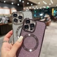 thumbnail image 6 of Magnetic Case for iPhone 11 Compatible with MagSafe,Glitter Bling Phone Case for 11 with Camera Len Protection for Women Shockproof TPU 6.1'' Case-Black, 6 of 7