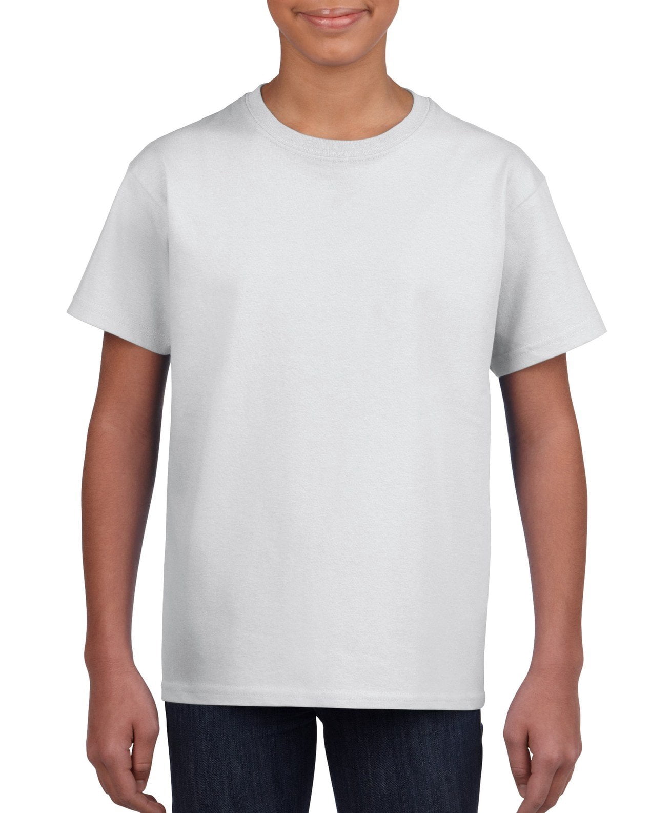 Gildan T-Shirt Ultra Coton pour Enfants, Lot de 2, Blanc, Large