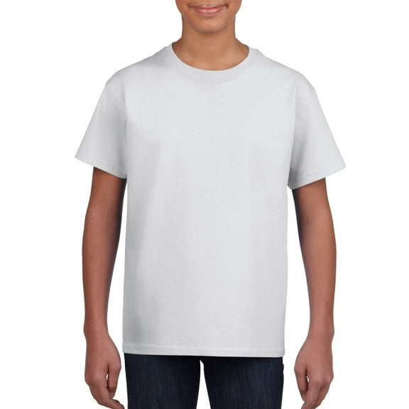 Gildan Youth Ultra Cotton T-Shirt, S, White (Pack of 2) 2 White