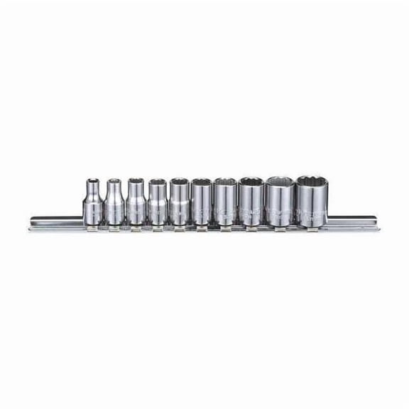 Westward Socket Set, 1/4 in, Hand, SAE, 10 53PN27