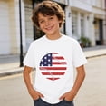 thumbnail image 2 of Luvior Kids 250th Anniversary Graphic Tee – Patriotic Print Short Sleeve Crewneck T-Shirt for Boys and Girls, Lightweight Summer Top White 130, 2 of 4