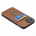 thumbnail image 6 of Allytech iPhone 11 Case with Ring Holder Kickstand, Weave Texture Slim Fit Wallet Case with Cards Holder Shockproof Bumper Phone Case Cover for Apple iPhone 11 - Brown, 6 of 14