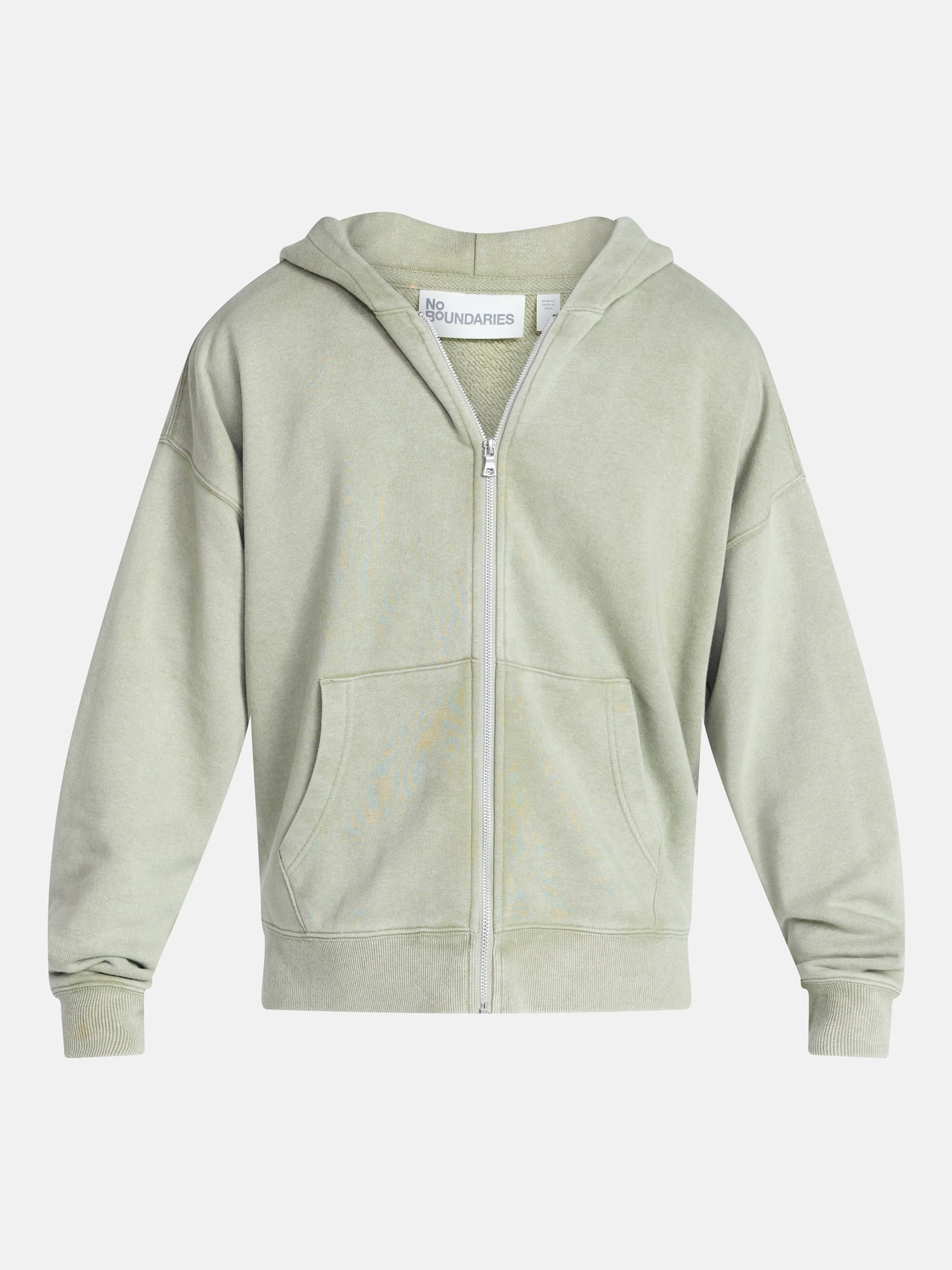 No Boundaries Zip Hoodie with Long Sleeves, Men's XS-4XLT