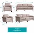 thumbnail image 4 of BALUS Living Room Sofa Set, Linen Fabric Sectional Sofa and Loveseat Sets, Free Combination Couch Perfect for Small Spaces, Beige, 4 of 7