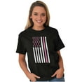 thumbnail image 3 of Breast Cancer Pink Ribbon USA Flag Women's Graphic T Shirt Tees Brisco Brands S, 3 of 5