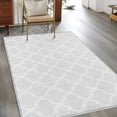 thumbnail image 2 of Rectangle Area Rugs 3 x 5 Ft, White Moroccan Non-Slip Residential Carpet, Boho Morocco Geometric Quatrefoil Grid Indoor Crawling Mats Runner Rugs for Living Room/Dining Room/Bedroom, 2 of 8