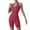 Burgundy, variant on Women's Halter Neck Bodysuit Fashion Sleeveless Solid Color Shapewear Plunge Front Jumpsuit Workout Clothes Dark Gray