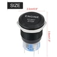 thumbnail image 3 of ZOUSSIQI DC 12V LED Car Engine Start Stop Push Button Switch Ignition Starter Switch Universal Metal Press LED Push Button Switch White(Black) CA919-42472, 3 of 6
