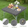 thumbnail image 4 of Black White Tiny Skull Pattern Square Fitted Tablecloth with Elastic Edge,Square Table Cover,Washable Elastic Table Cover for Home Kitchen Party Decor 36"x36", 4 of 6