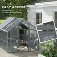 thumbnail image 6 of Yardi Yarda Wooden Catio Outdoor Cat Enclosure with Waterproof Cover, 2 Condos, 6 Platforms, Bridge, Doors, Gray, 6 of 11