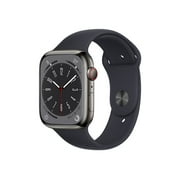 Apple Watch Series 8 (GPS + Cellular) - 45 mm - graphite stainless steel - smart watch with sport band - band size: Regu