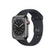 Apple Watch Série 8 (GPS + Cellulaire) - 45 mm - Acier Inoxydable graphite - Montre Intelligente avec Bande de sport - Taille de Bande: Regu – image 1 sur 1