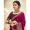 thumbnail image 2 of Maroon & Gold-Toned Ethnic Motifs Embroidered Saree - 23566384, 2 of 3
