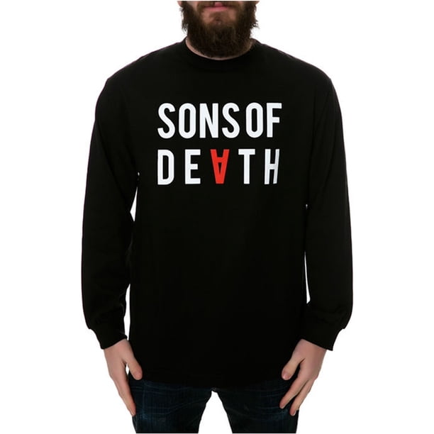 Camiseta gráfica Black Scale The Sons Of Death LS para hombre, negro, mediano