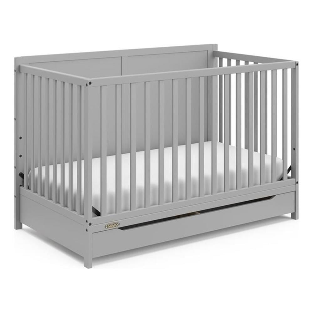 Graco Melrose 5-in-1 Convertible Baby Crib with Drawer, Pebble Gray