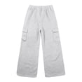 thumbnail image 3 of SNKSDGM Women's Plus Wide Leg Sweatpants Women Petite Set Womens Summer Pants Lightweight Women's High Waist Drawstring Wide Leg Overalls Fashion Casual Loose Jogging Belt Pocket, 3 of 8
