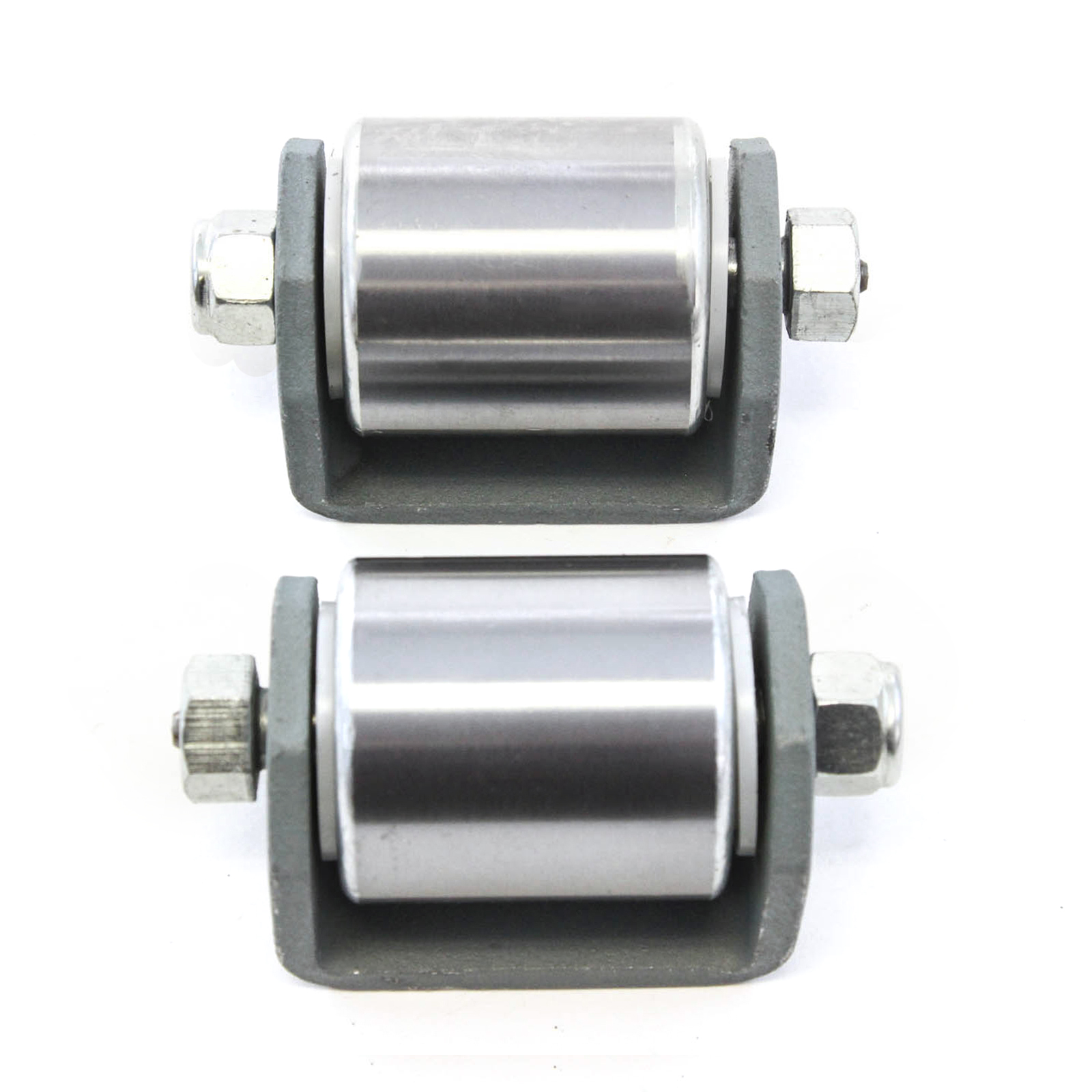 2) Weld On Steel Micro 2" Roller Heavy Duty Steel Wheel Caster Grease