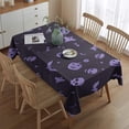 thumbnail image 2 of Purple Halloween Ghosts Skulls and Bats Rectangle Tablecloth 60"x84",Waterproof Polyester Rectangle Table Cloth, Wipeable Spillproof Polyester Tablecloth for Dining, Camping, Indoor and Outdoor, 2 of 5