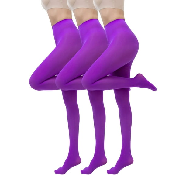 Medias de seda para mujer, 3 piezas, talla grande, para Halloween y Navidad, color caramelo, accesorios de fiesta, color liso