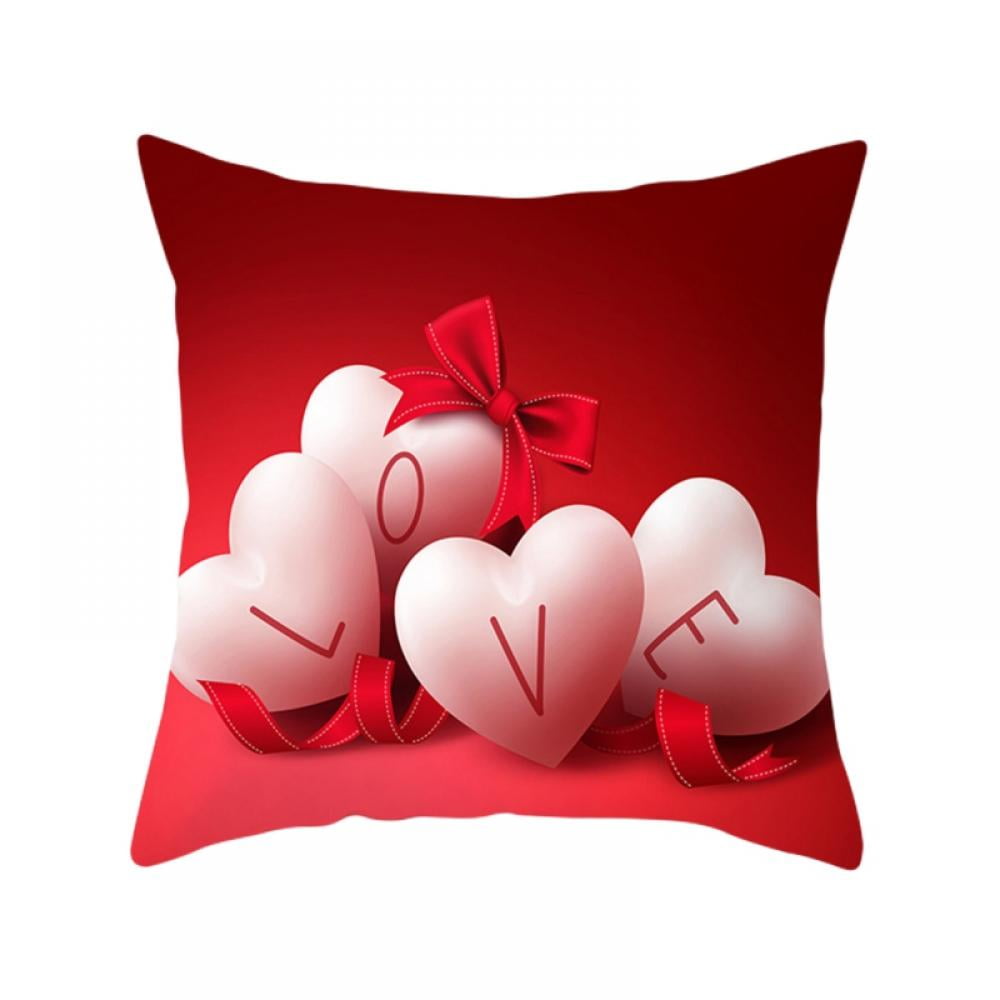 Valentines Heart Pillow 19"x24" Red NWT Chenille Fabric Oversized New Love