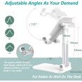 thumbnail image 2 of Phone Stand, Height Angle Adjustable Desktop Tablet Stand Foldable Universal Phone Holder Compatible with iPhone iPad and All 4-10inch Devices Black (White), 2 of 7