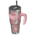 thumbnail image 2 of 40oz Tumbler,Pink Christmas Santa Pattern Insulated Tumblers with Removable Handle,Stainless Steel Double Vacuum Coffee Tumbler Cup with Straw for Home,Office,Travel,Party, 2 of 5