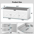 thumbnail image 5 of CHITOOMA 43.4" Shoe Storage Bench with Cushion and Barn Doors for Entryway, Bedroom, Shoe Rack Bench Adjustable Shelf with Lift Top Storage, 440 lbs, White, 5 of 11
