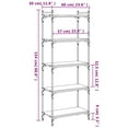 thumbnail image 4 of vidaXL Bookcase 5-Tier Brown Oak 60x30x154 cm Engineered Wood, 4 of 5