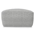 thumbnail image 5 of JERFIT Outdoor Indoor Boho Pouf Ottoman, 20" Square Footrest Stool, Gray Woven Recycled Polyester, Water Resistant for Patio, Deck, Living Room, 5 of 10