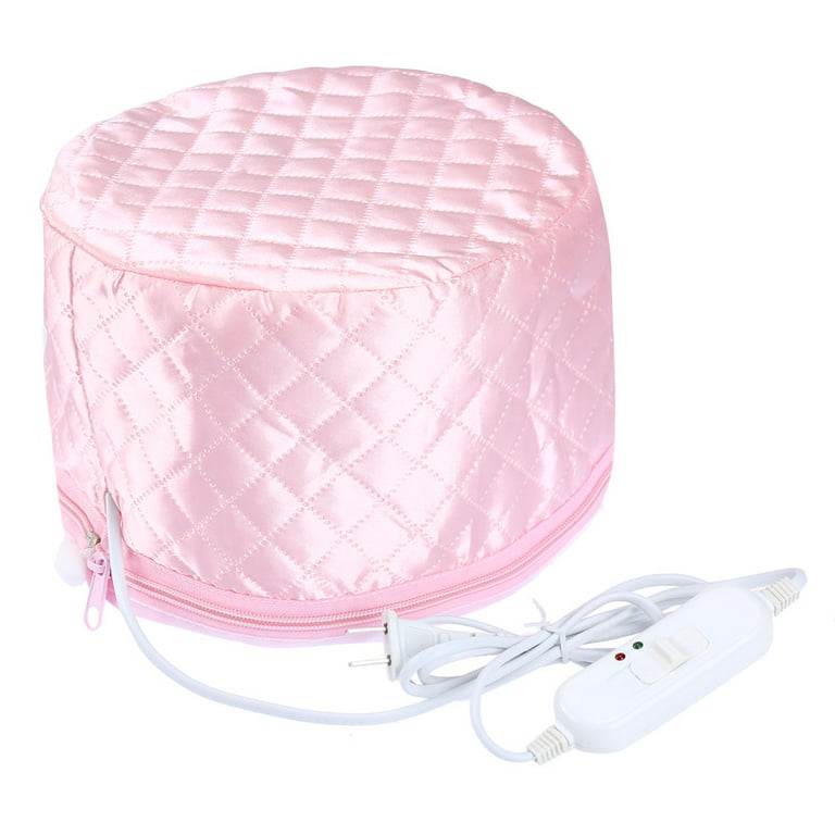 Hair Steamer Cap Beauty Steamer Nourishing Hat Hair Thermal Treatment Cap  with Temperature Control, Pink 