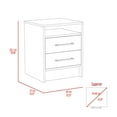 thumbnail image 6 of White and Light Oak 2-Drawer 1-Shelf Rectangle Nightstand,White Particle Board Furniture Bedroom Nightstands, 6 of 7