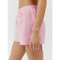 thumbnail image 3 of Musuos Women's Stripe Pajama Shorts Elastic Waist Button Decor Casual Straight Leg Sleeping Short Pants Loungwear, 3 of 5